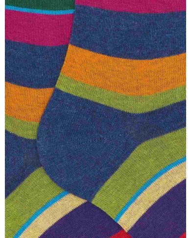 GALLO CALZE LUNGHE IN COTONE CON RIGHE MULTICOLOR