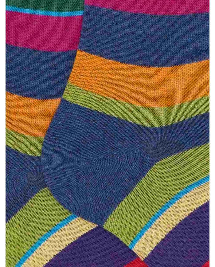 GALLO CALZE LUNGHE IN COTONE CON RIGHE MULTICOLOR