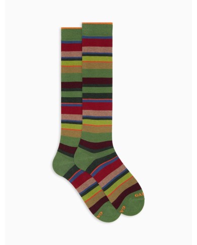 GALLO CALZE LUNGHE IN COTONE CON RIGHE MULTICOLOR