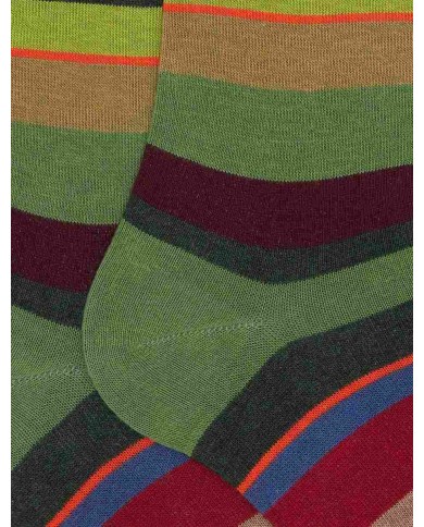 GALLO CALZE LUNGHE IN COTONE CON RIGHE MULTICOLOR