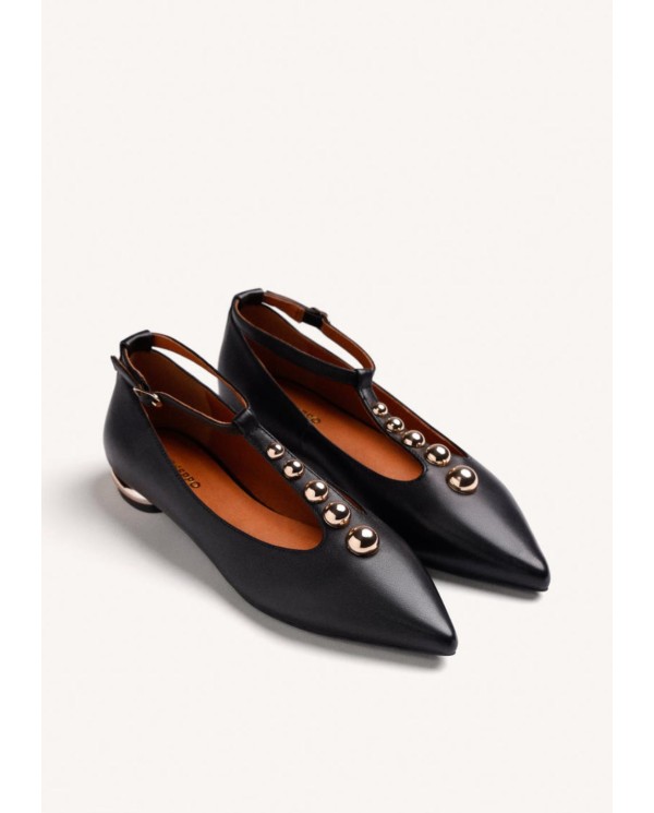GIOSEPPO BALLERINE DONNA IN PELLE CON BORCHIE
