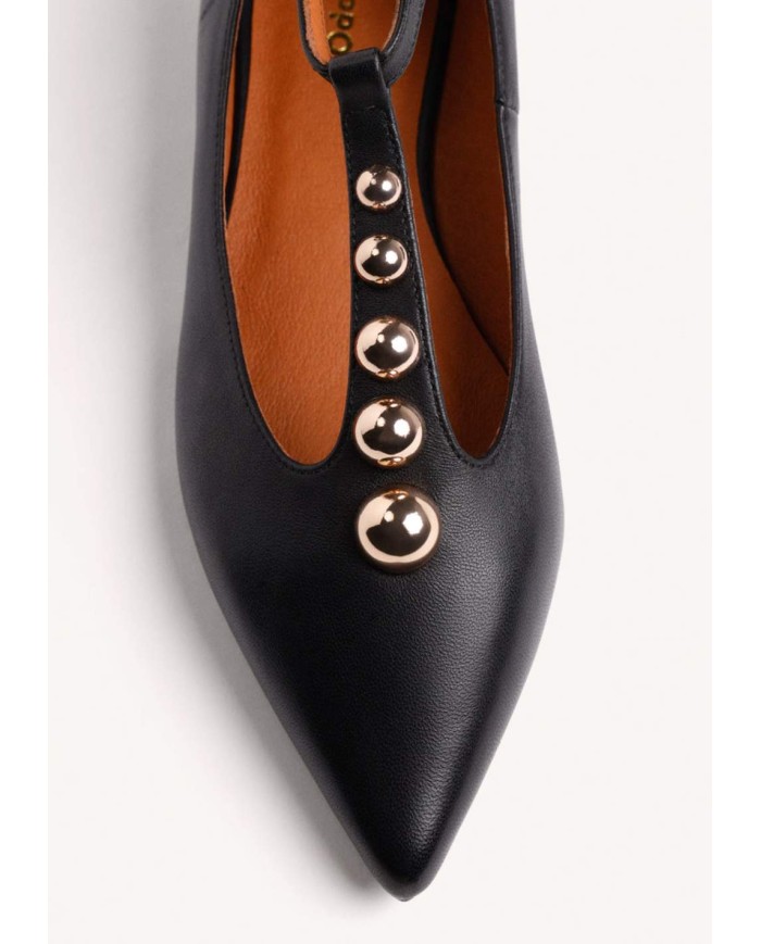 GIOSEPPO BALLERINE DONNA IN PELLE CON BORCHIE