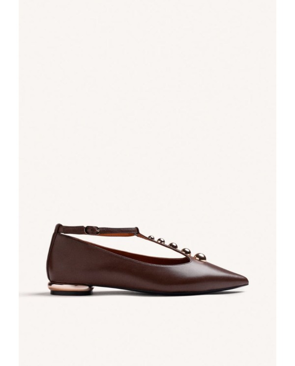 GIOSEPPO BALLERINE DONNA IN PELLE CON BORCHIE