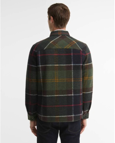BARBOUR OVERSHIRT WOODLANE SPAZZOLATA CON MOTIVO A QUADRI