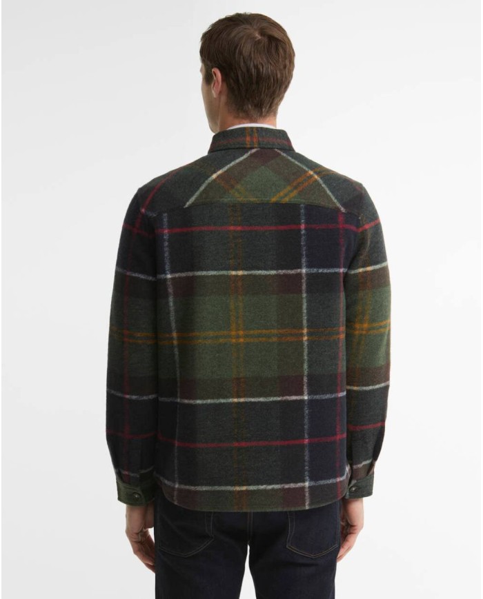 BARBOUR OVERSHIRT WOODLANE SPAZZOLATA CON MOTIVO A QUADRI