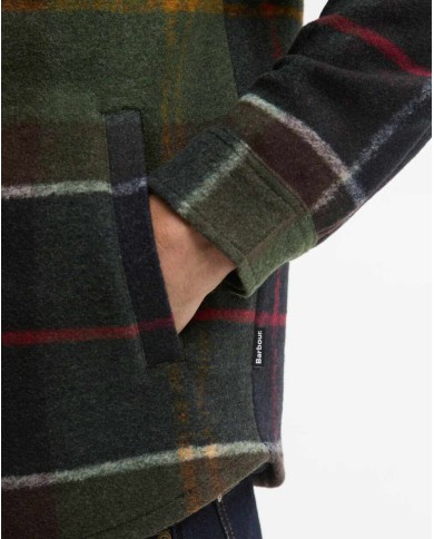 BARBOUR OVERSHIRT WOODLANE SPAZZOLATA CON MOTIVO A QUADRI