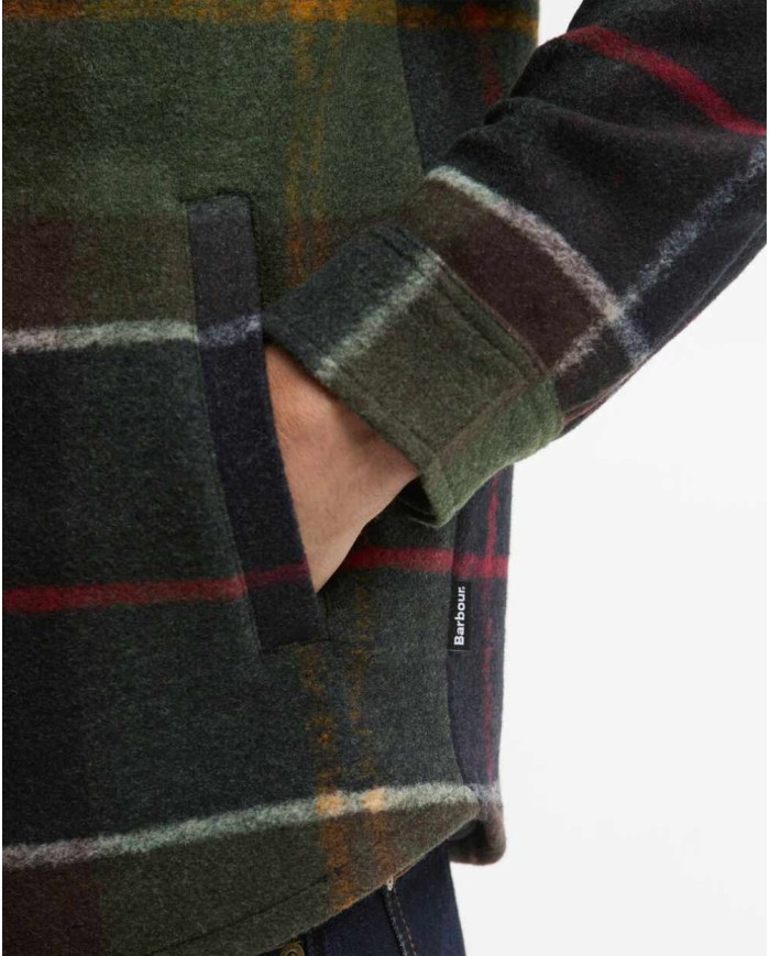 BARBOUR OVERSHIRT WOODLANE SPAZZOLATA CON MOTIVO A QUADRI