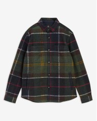 BARBOUR OVERSHIRT WOODLANE SPAZZOLATA CON MOTIVO A QUADRI