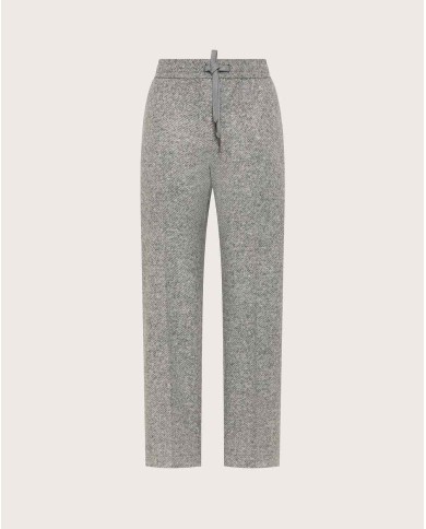 SEVENTY VENEZIA PANTALONE IN LANA EFFETTO FELTRO FANTASIA