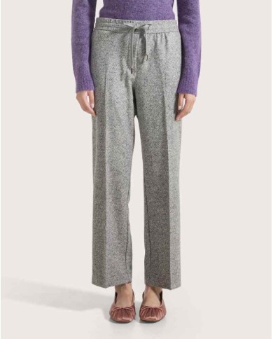 SEVENTY VENEZIA PANTALONE IN LANA EFFETTO FELTRO FANTASIA