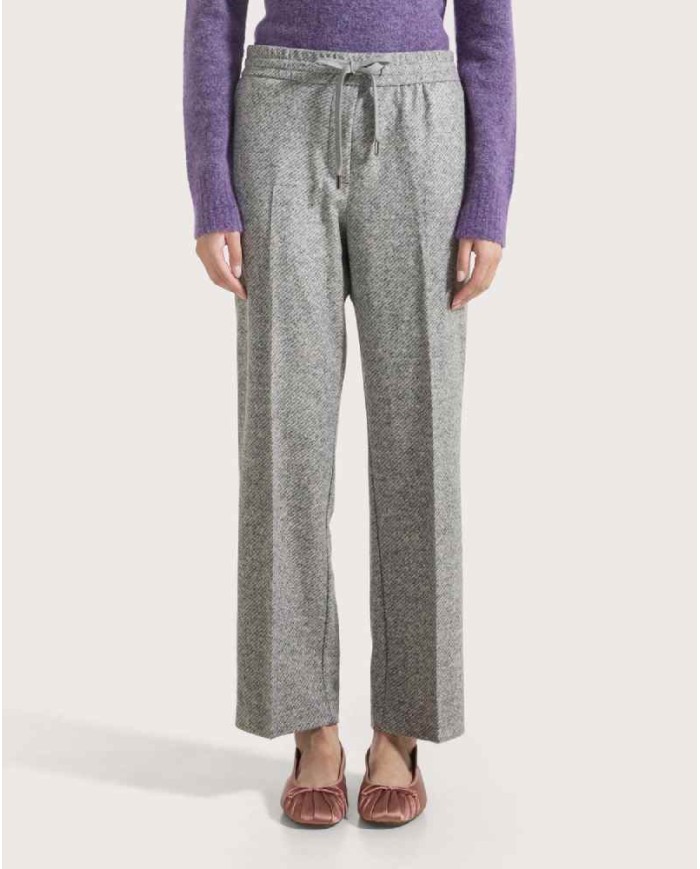 SEVENTY VENEZIA PANTALONE IN LANA EFFETTO FELTRO FANTASIA