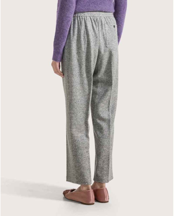 SEVENTY VENEZIA PANTALONE IN LANA EFFETTO FELTRO FANTASIA