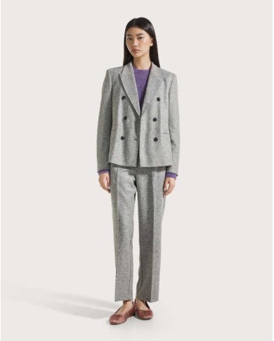 SEVENTY VENEZIA PANTALONE IN LANA EFFETTO FELTRO FANTASIA