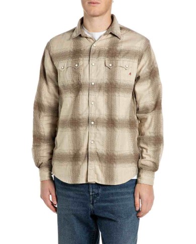 REPLAY CAMICIA A QUADRETTI IN COTONE