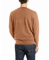 REPLAY MAGLIONE GIROCOLLO IN COTONE E CASHMERE