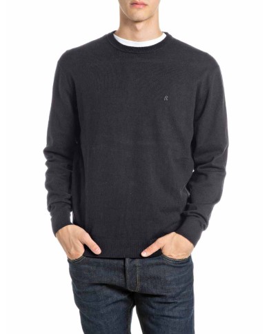 REPLAY MAGLIONE GIROCOLLO IN COTONE E CASHMERE