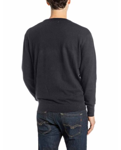 REPLAY MAGLIONE GIROCOLLO IN COTONE E CASHMERE