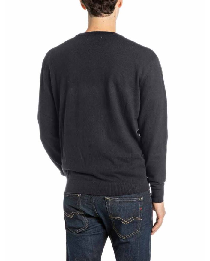 REPLAY MAGLIONE GIROCOLLO IN COTONE E CASHMERE