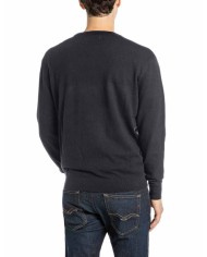 REPLAY MAGLIONE GIROCOLLO IN COTONE E CASHMERE