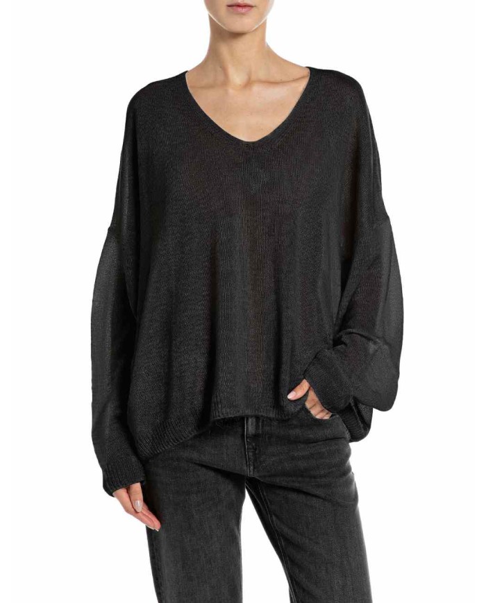 REPLAY MAGLIA CON SCOLLO A V