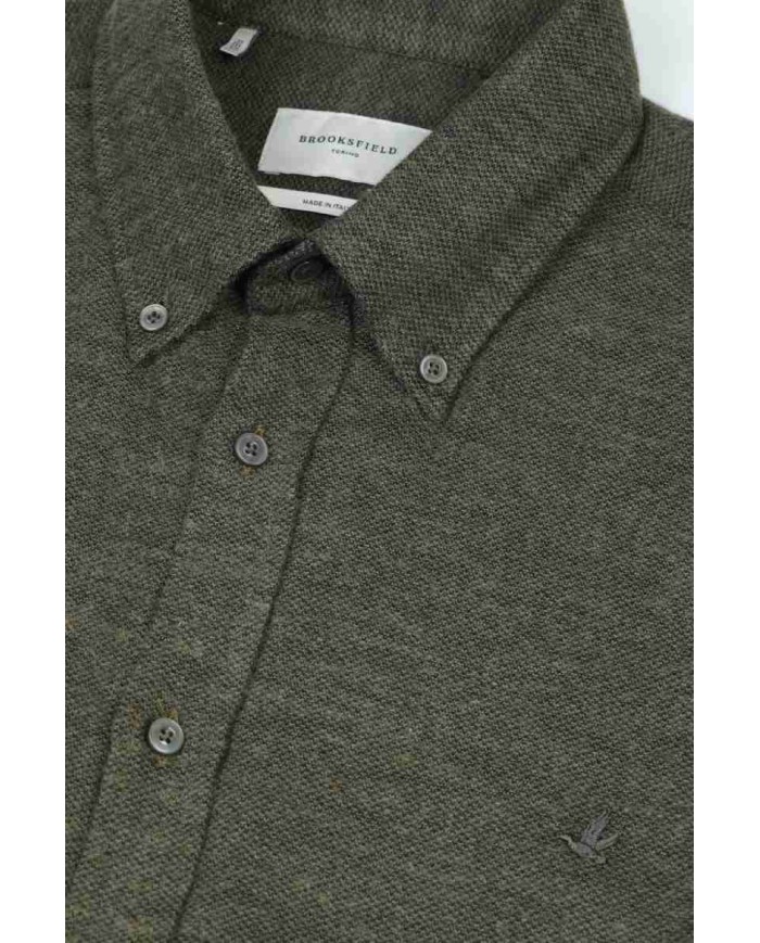 BROOKSFIELD CAMICIA CLUB BUTTON DOWN IN COTONE SMERIGLIATO