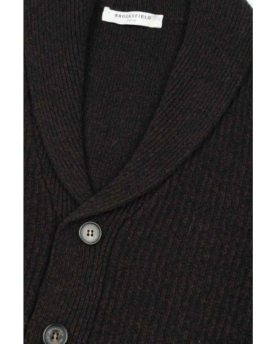BROOKSFIELD CARDIGAN CON COLLO A SCIALLE IN PURA LANA VERGINE
