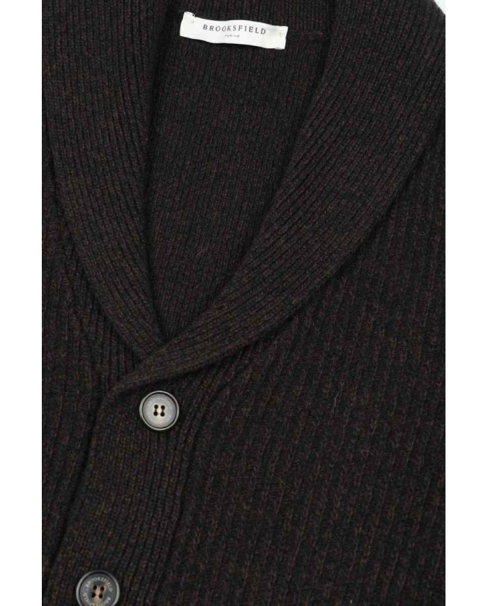 BROOKSFIELD CARDIGAN CON COLLO A SCIALLE IN PURA LANA VERGINE