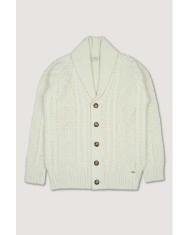 BROOKSFIELD CARDIGAN CON COLLO A SCIALLE IN MISTO LANA