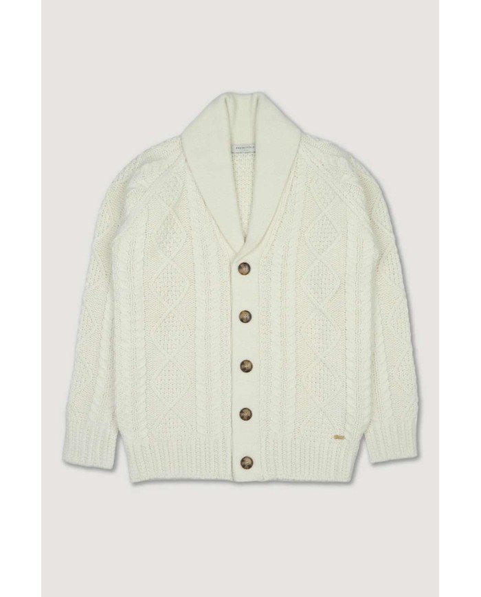 BROOKSFIELD CARDIGAN CON COLLO A SCIALLE IN MISTO LANA