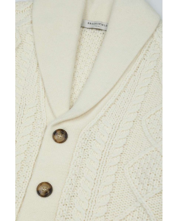 BROOKSFIELD CARDIGAN CON COLLO A SCIALLE IN MISTO LANA