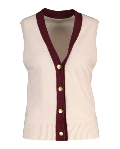 GANT GILET SMANICATO IN MAGLIA A CONTRASTO