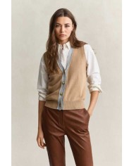 GANT GILET SMANICATO IN MAGLIA A CONTRASTO