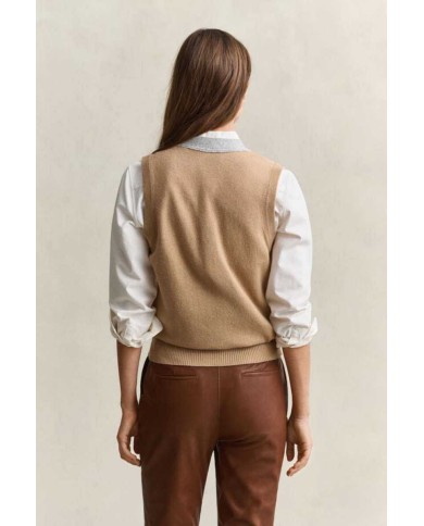 GANT GILET SMANICATO IN MAGLIA A CONTRASTO