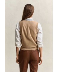 GANT GILET SMANICATO IN MAGLIA A CONTRASTO