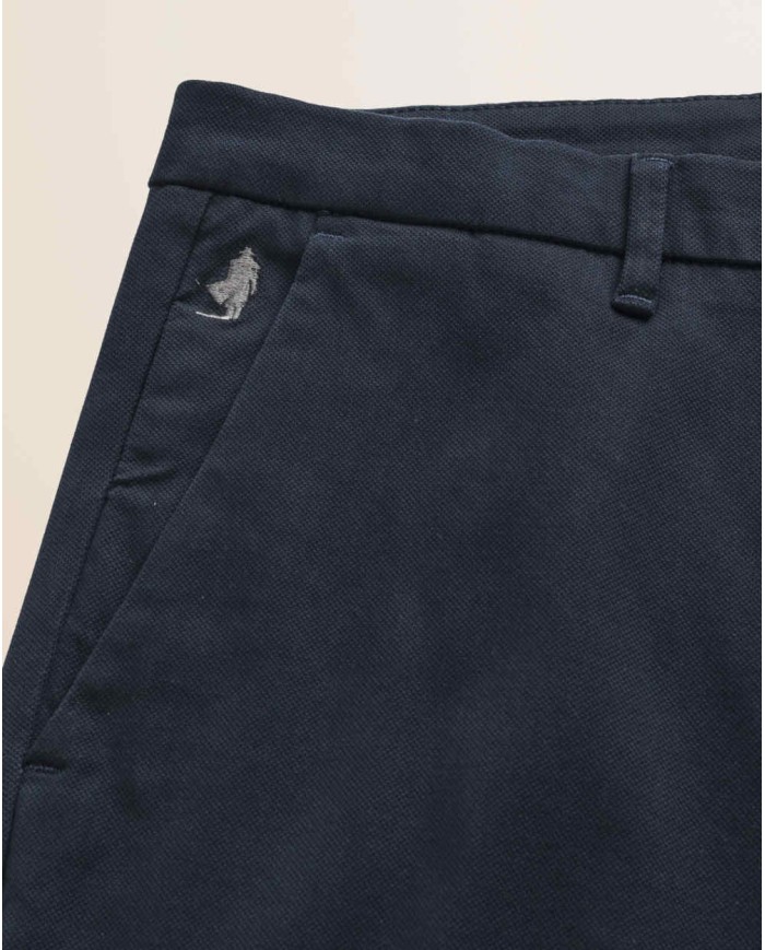 MCS PANTALONE CHINO IN COTONE DOBBY SLIM FIT