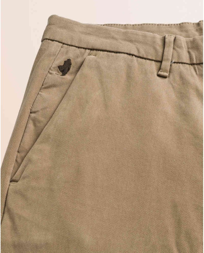 MCS PANTALONE CHINO IN COTONE DOBBY SLIM FIT