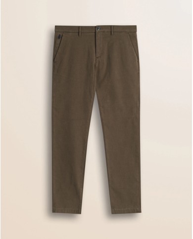 MCS PANTALONE CHINO IN COTONE DOBBY SLIM FIT