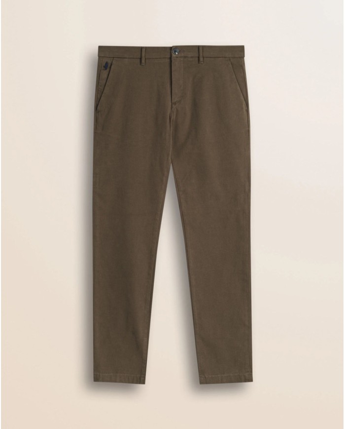 MCS PANTALONE CHINO IN COTONE DOBBY SLIM FIT