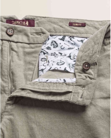 MCS PANTALONE CHINO IN VELLUTO 1000 RIGHE SLIM FIT