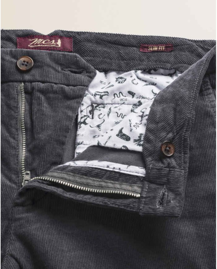 MCS PANTALONE CHINO IN VELLUTO 1000 RIGHE SLIM FIT