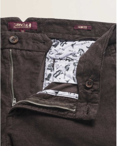 MCS PANTALONE CHINO IN VELLUTO 1000 RIGHE SLIM FIT