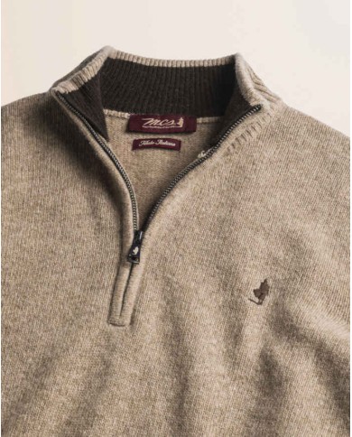 MCS MAGLIONE MEZZA ZIP IN LAMBSWOOL