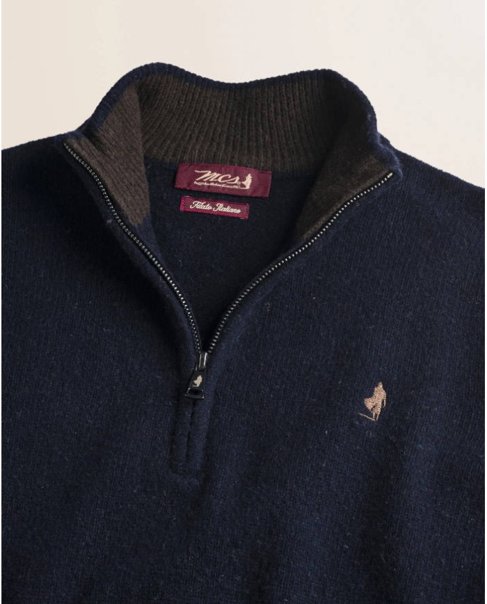MCS MAGLIONE MEZZA ZIP IN LAMBSWOOL