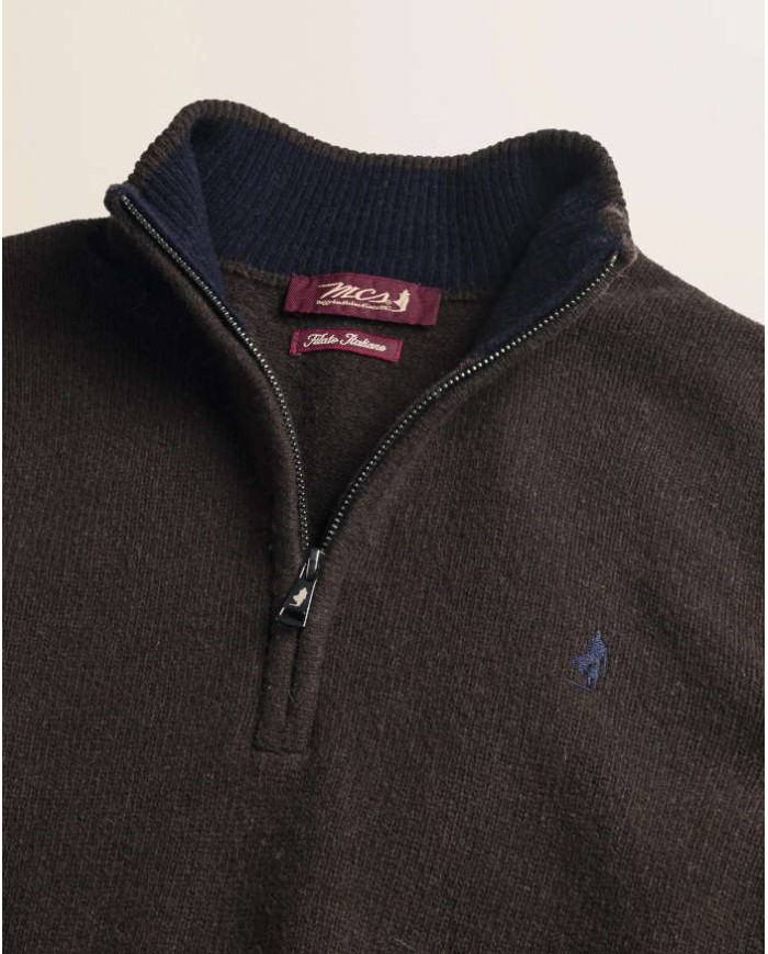 MCS MAGLIONE MEZZA ZIP IN LAMBSWOOL
