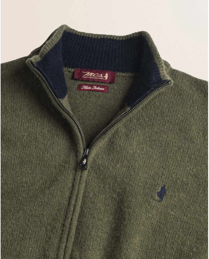 MCS MAGLIONE FULL ZIP IN LAMBSWOOL