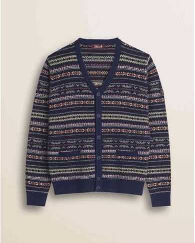 MCS CARDIGAN FAIR ISLE IN MISTO LANA