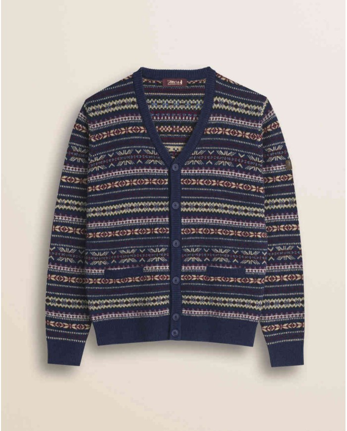 MCS CARDIGAN FAIR ISLE IN MISTO LANA