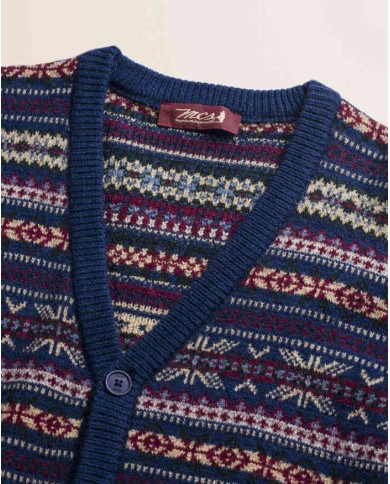 MCS CARDIGAN FAIR ISLE IN MISTO LANA