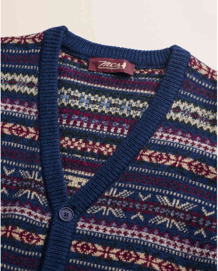 MCS CARDIGAN FAIR ISLE IN MISTO LANA