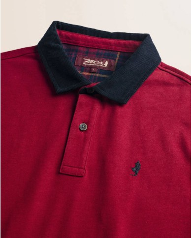 MCS POLO IN JERSEY CON COLLO IN VELLUTO A COSTE